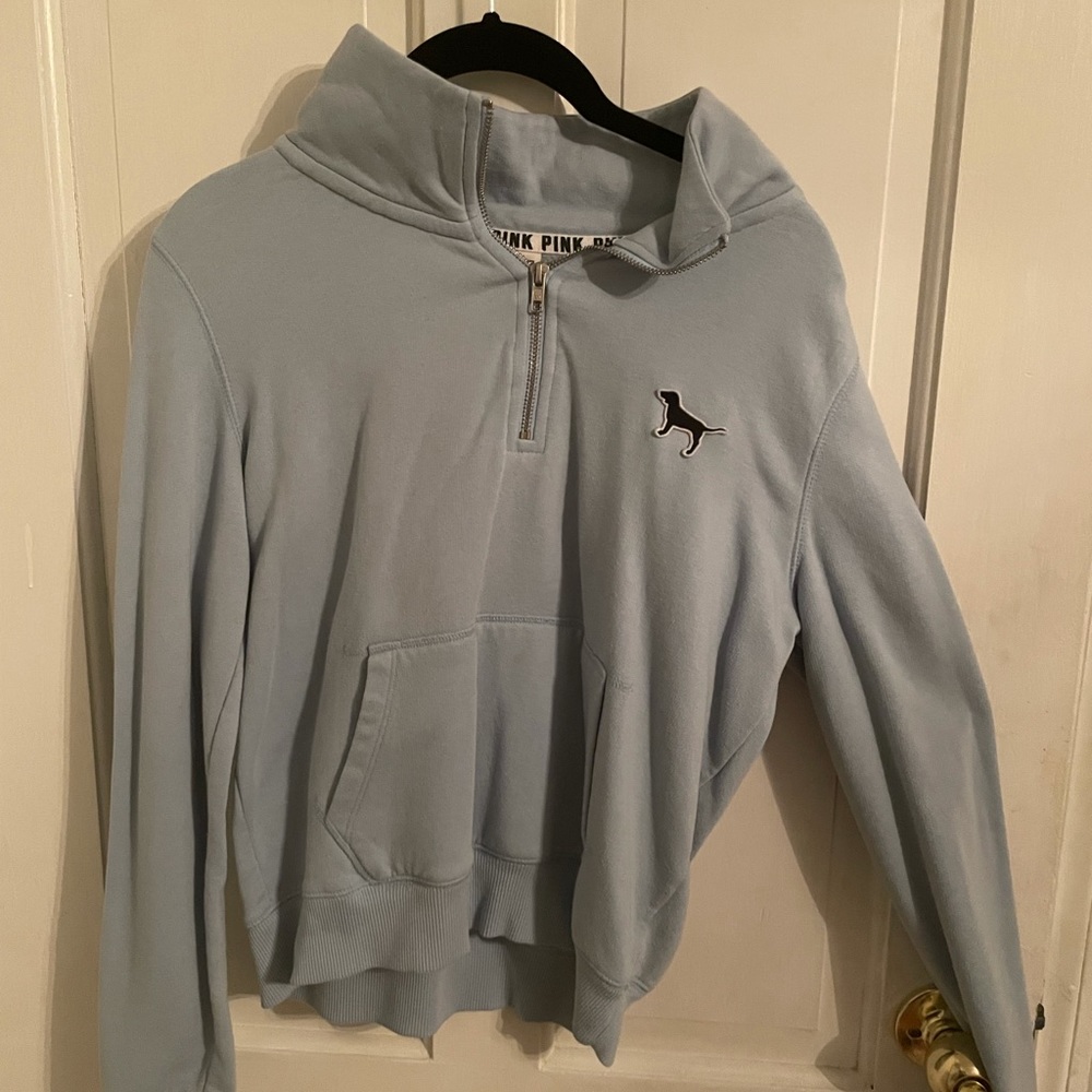 Victoria Secret PINK light blue quarter zip